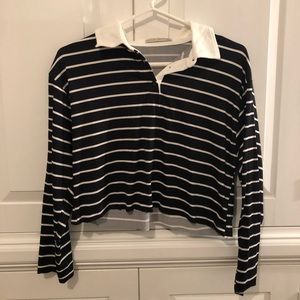 Collard cropped shirt